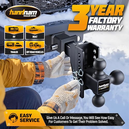 Adjustable Trailer Hitch for 2 inch Receiver, 6 inch Rise/Drop Hitch