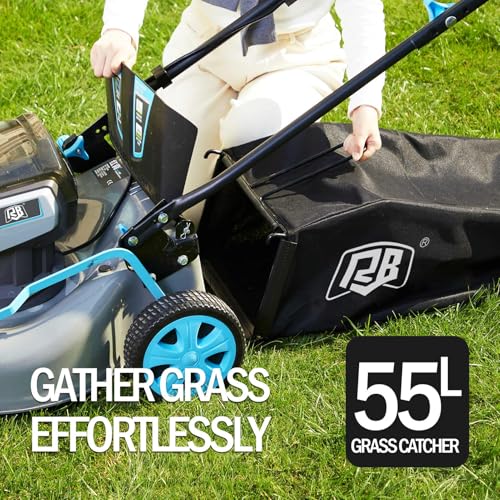 RB 80V 18" Cordless Lawn Mower with 2x40V 4Ah Battery & Fast Charger - size: 18 IN