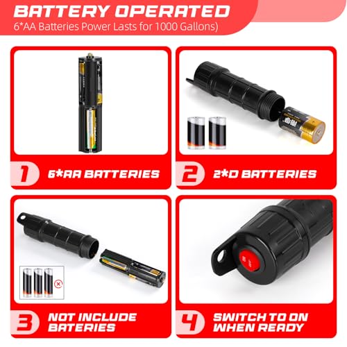 Portable Transfer Pump Battery Operated Electric Siphon Pump for Gas, Fuel, Diesel, Water Transfer 2.4 GPM Flow Oil Extractor, 47 Inches Hose-Easy to Use Hand Fuel Pump, Multi-Use Transfer Pump(Red) - color: 1 Pack Red 2