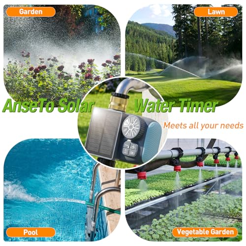 Solar Type-C Rechargeable Sprinkler Water Timer for Garden Hose Lawn