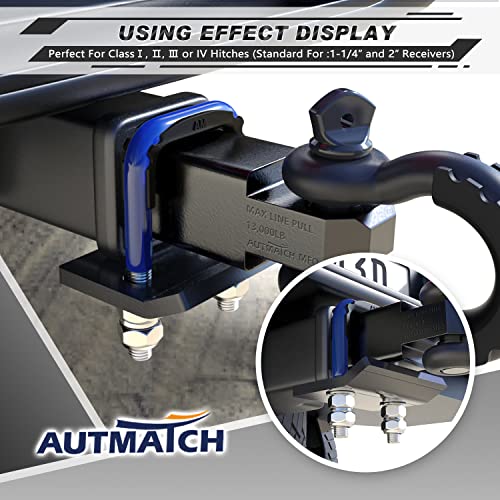 AUTMATCH Hitch Tightener Anti-Rattle Clamp for 1.25" to 2" Trailer Hitches - color: Blue & Black, size: 2 Inch