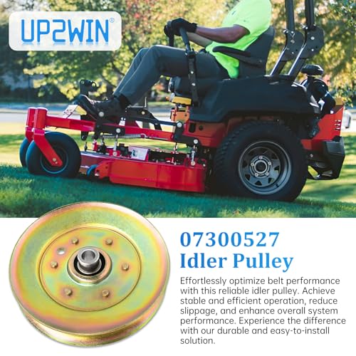 UP2WIN 07300527 Idler Pulley Compatible with Gravely Mower Pro-Turn 148 152 ZT48HD ZT52HD, 07300429 V-Idler Pulley Compatible with A riens Max Zoom 48 52 60 2560, Deck Pulley Fits for Pro-Master 260H - size: 07300527_1pc