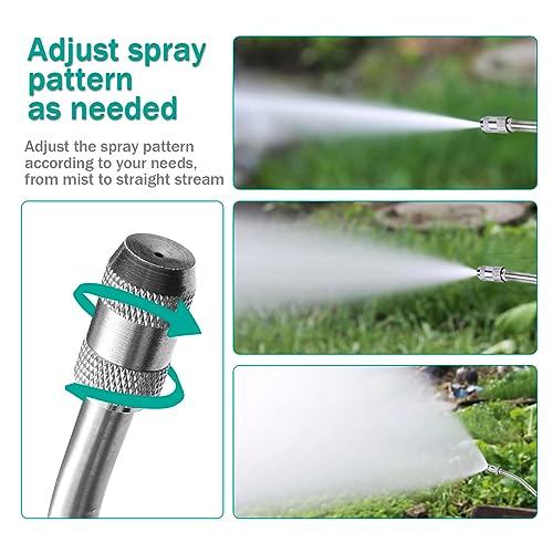 36 Inches All Metal Replacement Sprayer Wand,1/4" & 3/8" Brass Barb Sprayer Wand Replacement, Stainless Steel Sprayer Wand with Shut off Valve & 2 Hose Clamps (36 Inches Sprayer Wand)