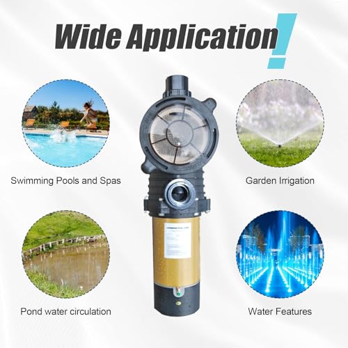 Pool Pump 2.0HP 230v 6840GPH 1.25 inch Energy Saving Two Speed - color: Deep Gold