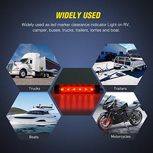 Nilight Side Marker Light 30PCS 3.8" Warning Lamps Kit - color: 3.8" Amber Red White 30Pcs