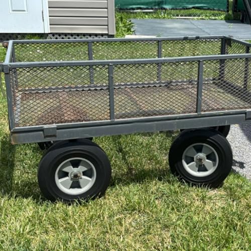 2 Pack 10 Inch Solid Rubber Tire, 5/8 Inch Axle Size Hand Truck Wheels Replacement Tires for Hose Cart, Garden Cart, Dolly Cart, 330 lb Load Capacity1