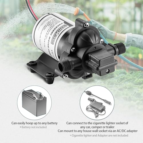 WASSERMANN RV Pump, 12V Self-priming RV Water Pressure Pump 4.0GPM 45PSI with Pressure Switch, for RV Marine Camping Yacht Garden, 12Volt DC Fresh Water Pumps RV Water Pump 2088-554-144 Replacement - color: White02