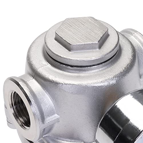 Pressure Regulator Water Valve - 1/2" NPT Female Stainless Steel 304 Pressure Reducer with Gauge, Adjustable Lead-Free Valve For RV, Garden, Air. - size: 1/2" NPT