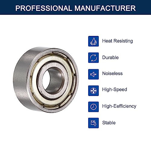 R3ZZ Deep Groove Ball Bearings, ID 3/16" x OD 1/2" x Width 10/51" Double Shielded Ball Bearing Pre-Lubricated Chrome Steel Z2 Lever 10pcs - size: R3ZZ 3/16"x1/2"x10/51"