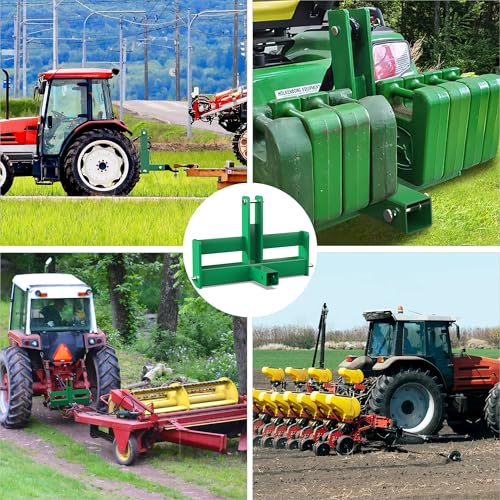 GAOMON 3 Point Trailer Hitch with 2" Receiver for Category 1, 3 Pt Tractor Quick Hitch Drawbar Adapter Attachments with Suitcase Weight Brackets