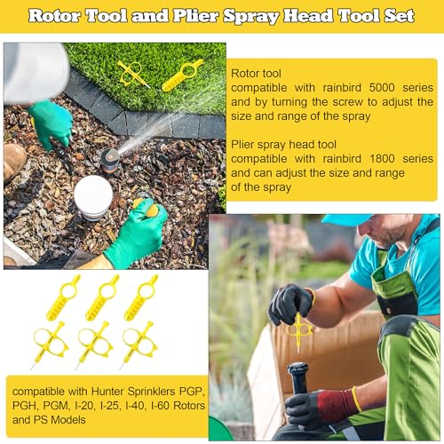 Sprinkler Adjustment Tool Compatible with Hunter/Rain Bird, Yellow - color: Yellow