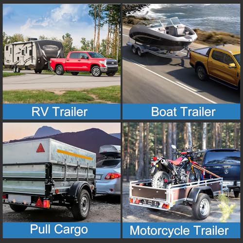 Drop Hitch for 2 Inch Receiver, 8 Inch Adjustable Trailer Hitch, 12,500 LBS GTW Truck Hitch, (2" & 2-5/16") Chrome Ball Mount, Class IIV & IV Aluminum Tow Hitches, 2 Anti-Theft Pins Locks - size: for 2" Receiver