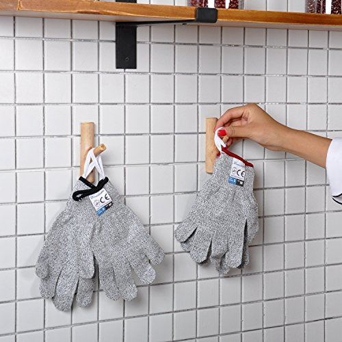 Dowellife Cut Resistant Gloves Food Grade Level 5 Protection, Safety Kitchen Cuts Gloves for Oyster Shucking, Fish Fillet Processing, Mandolin Slicing, Meat Cutting and Wood Carving. (Medium-2 Pairs) - size: Medium (Pack of 2), style: Original