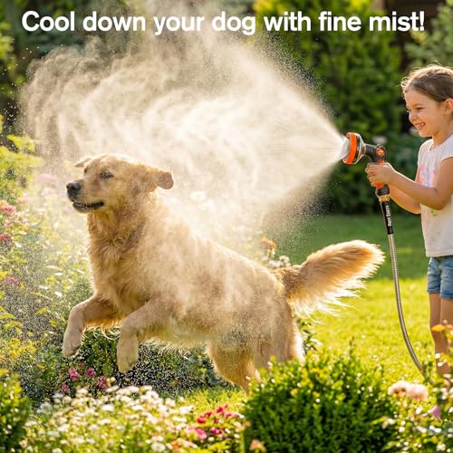 Rosy Earth 200ft Stainless Steel Garden Hose, Heavy Duty Metal Water Hose with 12 Functional Ultra-Wide Nozzle, No-Kink Outdoor Hoses Flexible Tough Water Hose Sprayer for Yard, RV - size: 200FT