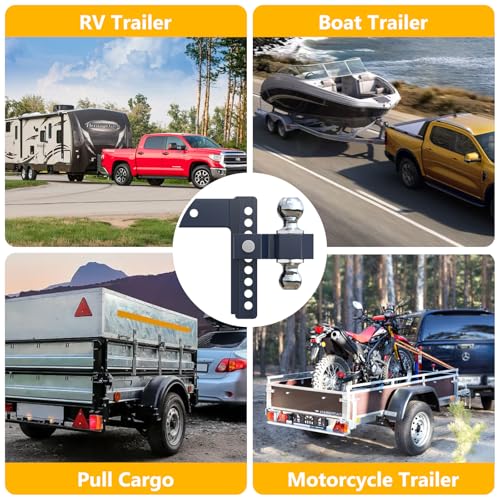Adjustable Trailer Hitch, 8in Drop Hitch (for 2.5 Inch Receiver)