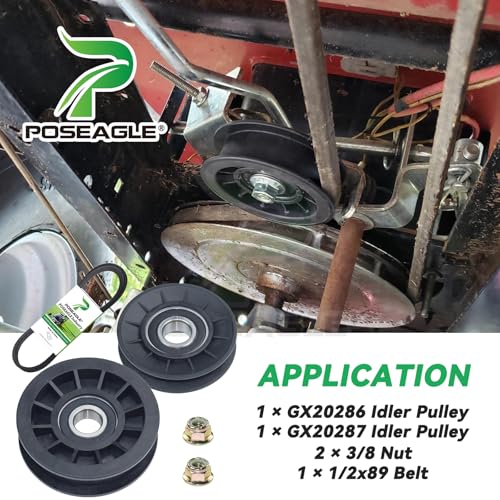GX20286 and GX20287 Idler Pulleys with UC30568 Belt for D140 Decks - color: A9 1xGX20286+1xGX20287+1/2x89 Belt