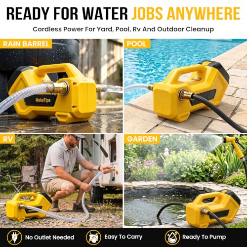 Water Transfer Pump for DeWalt 20V Max Batteries, Brushless Utility Pump