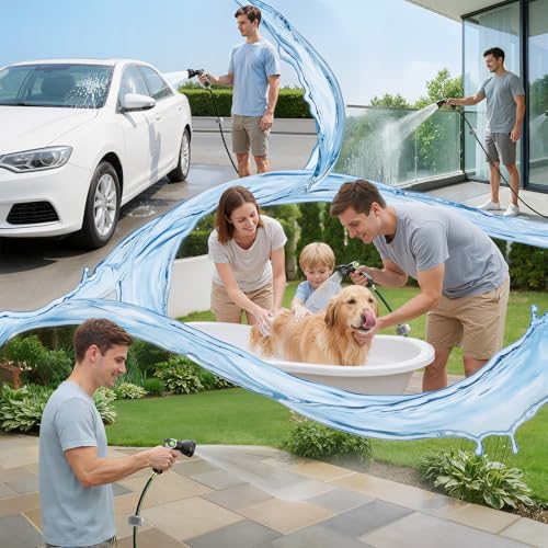 100 FT x 1/2 Inch Retractable Garden Hose Reel for Garden Watering | Any-Length Lock, 10-12s Auto Rewind, 10 Spray Modes, 180° Swivel For Yard, Cars, Patio & Outdoor Cleaning - color: Silver