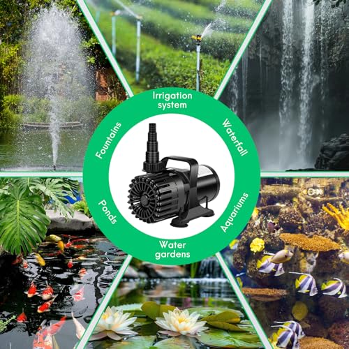 3200 GPH Pond Pump, 150W for Fish Ponds, Fountains & Waterfalls - size: 150W