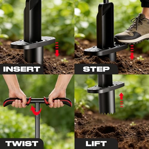 FLORA GUARD Bulb Planter Tool, 2.2" & 3.3" Dual Size Hole Digger