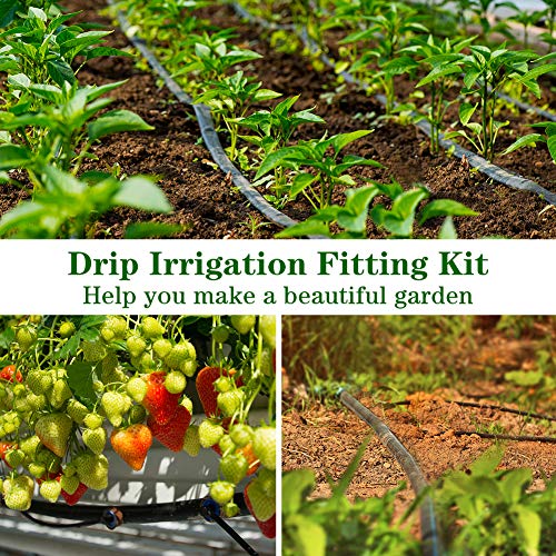 100 Pieces Drip Irrigation 1/4" Barbed Coupling Fittings, Barbed Connectors for 1/4 Inch Irrigation Tubing, Drip Line Coupler for Drip Sprinkler Garden Lawn Systems - size: 4/7mm Couplings-100P