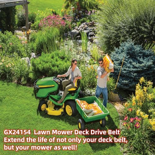 Showingo GX24154 Drive Belt Replacement for John Deere D105 E100 X105 X106-1/2" x 98" Heavy-Duty Aramid Cord Mower Deck Belt - Compatible with M118760 M41668 120 140 300 Series Tractors