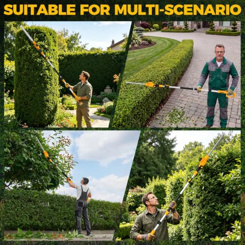 SHOHO Pole Hedge Trimmer Cordless Compatible with Dewalt 20V MAX Battery