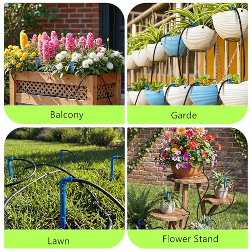 Solar Drip Irrigation System Kit, Auto Plant Waterer for 15 Pots