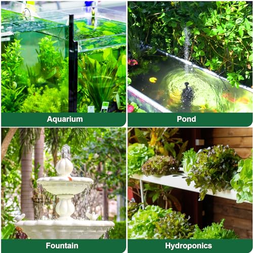 GROWNEER 2 Packs 550GPH Submersible Pump 30W Ultra Quiet Fountain Water Pump, 2000L/H, with 7.2ft High Lift, 3 Nozzles for Aquarium, Fish Tank, Pond, Hydroponics, Statuary - size: 550 GPH 2 Pack