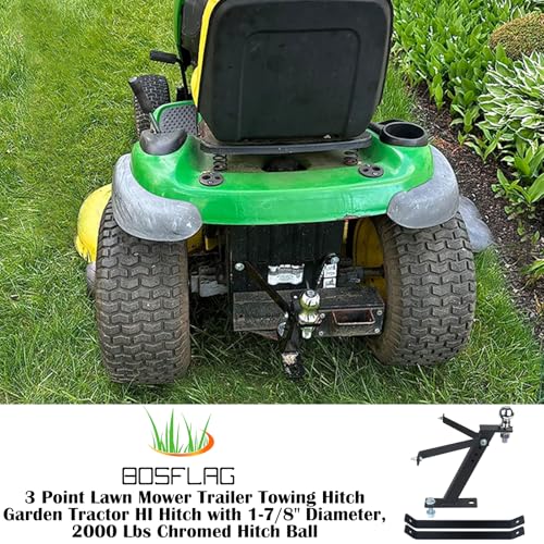 Lawn Mower Trailer Hitch with Chrome Trailer Hitch Ball, 2,000 lbs