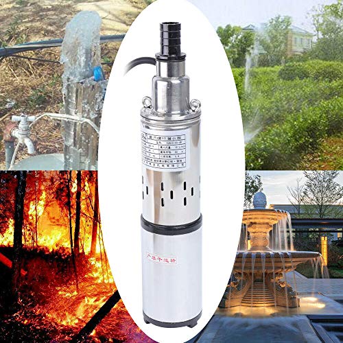280W 48V Solar Water Pump Deep Well Submersible Pump, Pure Copper Motor, Stainless Steel Deep Well Submersible Centrifugal impel Max.Lift 60M 16L/min for Ship Boat Fish Ponds agricultural irrigation