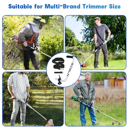 Upgraded Weed Eater Handle, Ergonomic String Trimmer Handle with Shoulder - color: White-Strap
