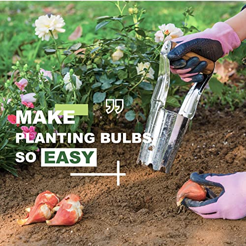 Haliaeetus Bulb Planter Tool, 4 inches Depth Mark Hand Bulb Planter - size: 4'' Depth Mark Bulb Planter Tool