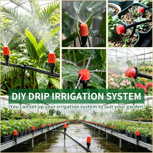 Drip Irrigation System, 100FT 1/4" Garden Watering System, Quick Connect - size: 1/4"