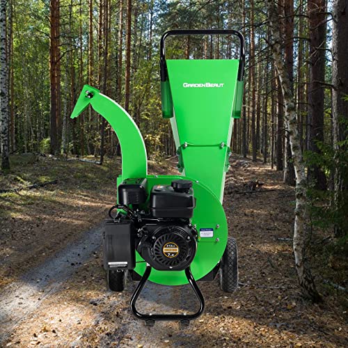 S1 Wood Chipper, 20: 1 High Reduction Ratio, 7 HP 212cc Heavy Duty Engine Gas Powered, 3" Max Wood Diameter Capacity, Robust Shredder Mulcher with Large Cutting Rotor - size: S1: Larger, Faster Cuts