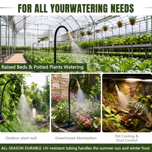 Drip Irrigation Nozzles 40 Pack, 8 Inch Adjustable Sprayers for 1/4 Tubing