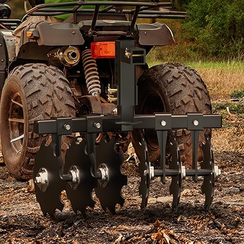 YITAMOTOR 28" Width Disc Plow Harrow with 2" Receiver Mount for ATV/UTV