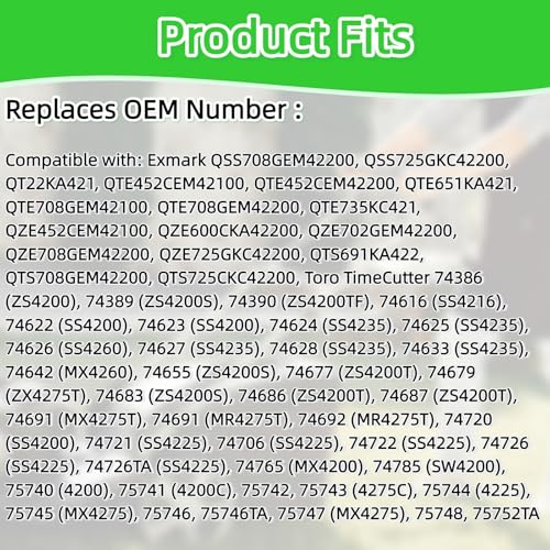 119-8819 Rubber Lawn Mower Deck Belt 1/2"x 113", Compatible with Toro TimeCutter SS4200 SS4235 & Exmark Quest S E Series 42" Deck, Replace for OEM 119-8819-SL 147-2924 - size: 119-8819