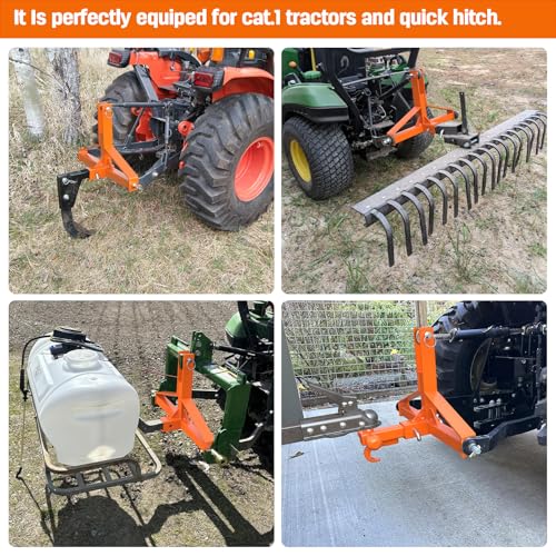 Orange 3 Point Hitch Receiver Quick Hitch Compatible for Category 1 Tractor
