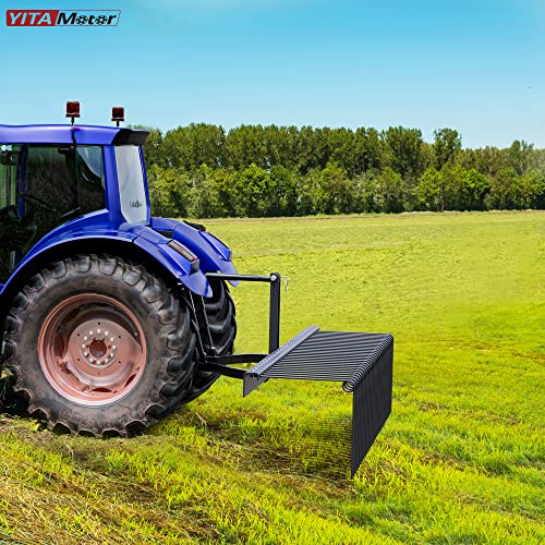 YITAMOTOR 72" Tow Behind Landscape Rake, 3 Point Pine Straw Rake for CAT 1 - size: 72 Inch - Black
