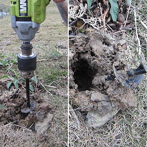 Garden Auger Drill Bit for Planting – 1.6x9 Inch Garden Auger,Rapid Planter Bulb & Bedding Plant Auger for 3/8" Hex Drive Drill – Ideal Bulb Planter Tool for Tulips - size: 1.6"x9"-Black