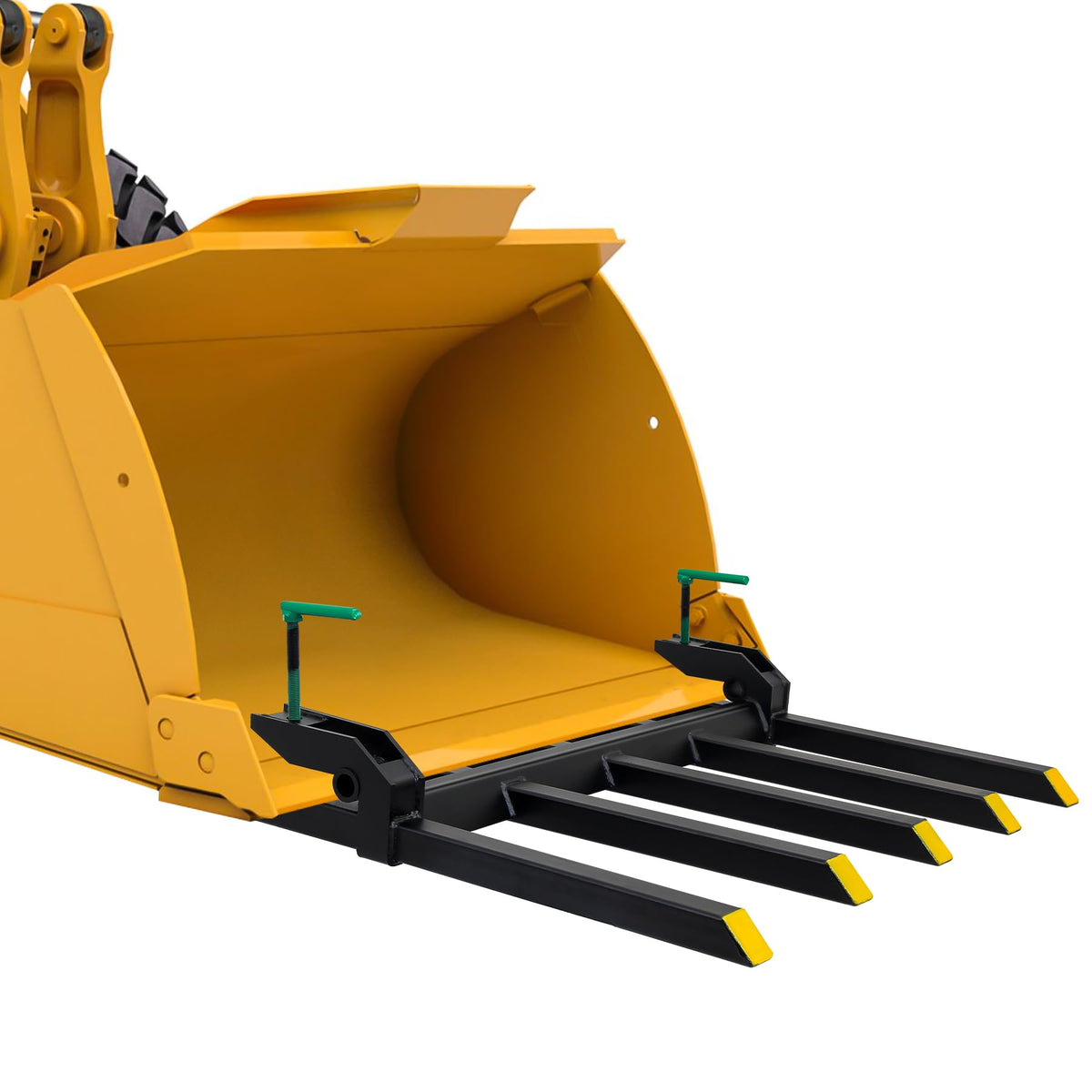 AHLOKI 43''-60" Clamp On Pallet Forks, 4000 LBS Max, Compatible with Skid Steer & Tractor, 1500 LBS Load Capacity - size: 48" 2500 LBS