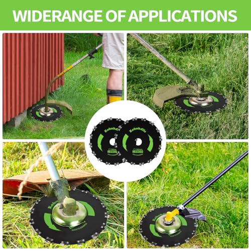 10" x 3T Carbon Steel Brush Cutter Blades + 10" 80T Carbide Tip weedeater Blades + 9" x 20 Teeth Chainsaw Tooth Blade Kit for weedeater with 2 Set Universal Adapter Kit and 4 Round Files - size: 10" 3T + 10" 80T + 9" 20T