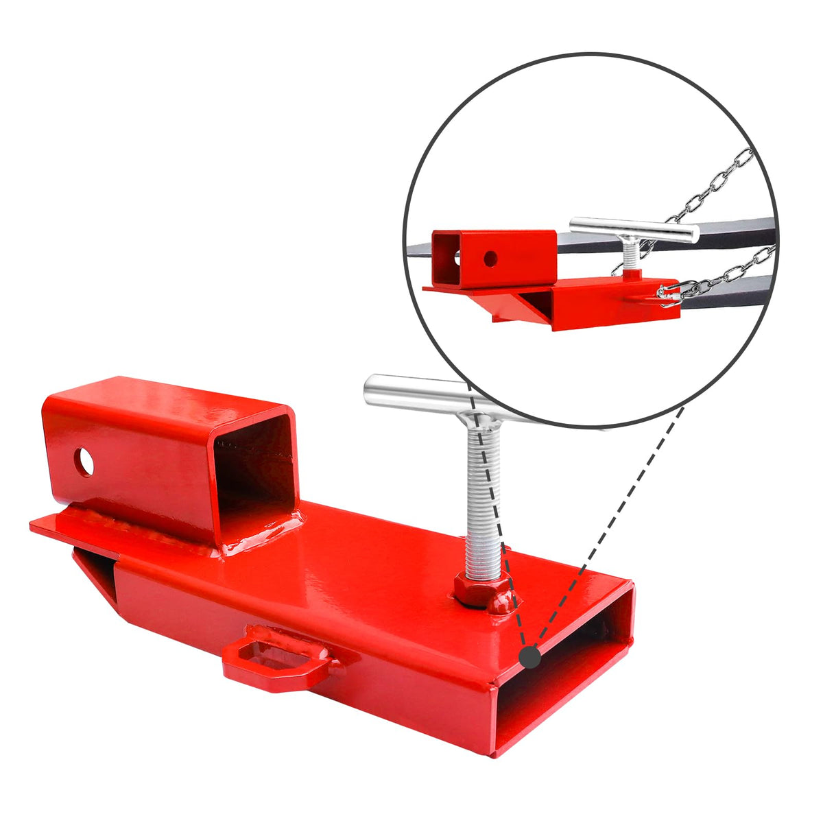 Forklift Trailer Hitch Attachment, EBESTTECH 1 PC 2" Receiver Trailer Towing Adapter with Chain Red - color: 1PC Red Forklift Trailer Hitch Attachment