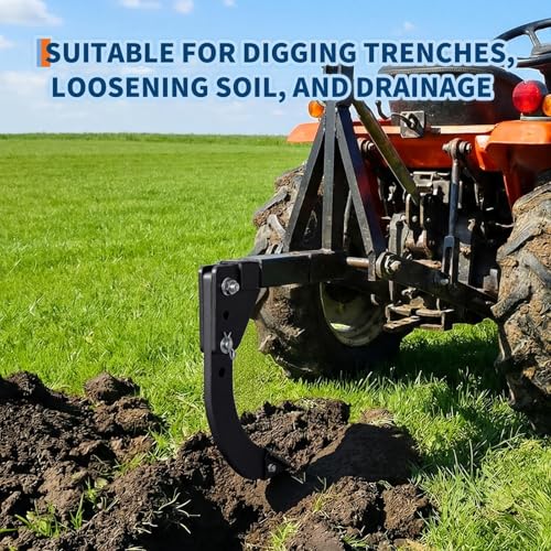 Heavy-Duty Hitch-Mounted Trencher Cutter/Subsoiler Attachment - Fits 2" Receiver ATV/UTV & Compact Tractors - Adjustable Depth - Replaceable Plow Teeth - Rust-Resistant