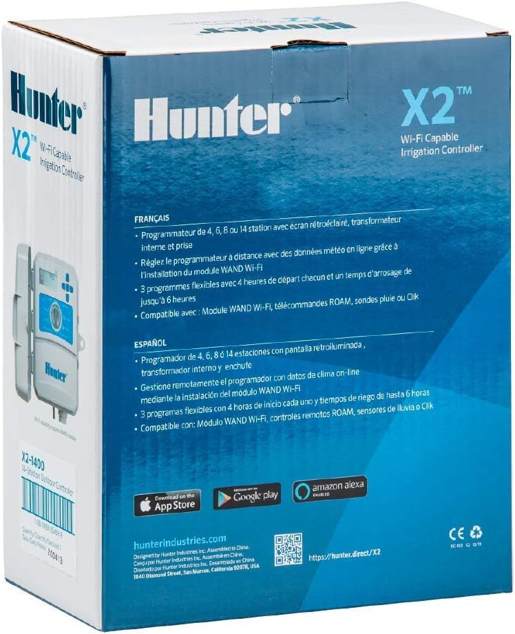Hunter X2 4 Zone Sprinkler Controller, WiFi Compatible Sprinkler Timer - style: 4-Station