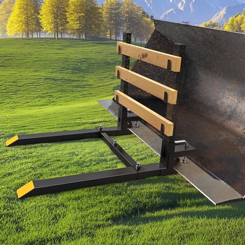 AUTOSAVER88 60" 4000lbs Clamp on Pallet Forks for Skid Steer Tractor Bucket