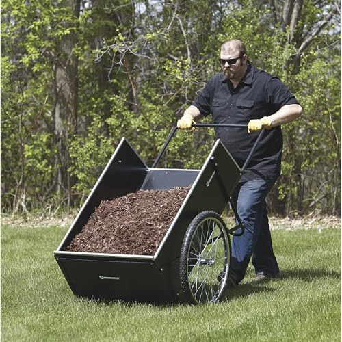 Strongway Garden Cart, 400-Lb. Capacity, 48in., 14 Cu. Ft. 48in.L x 29in.W | High-volume yard hauling, Stable two-wheel movement, Lawn/farm/property use, Durable outdoor operation, Easy unloading