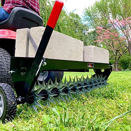 Brinly SAT2-40BH-P Tow Behind Spike Aerator with Transport Wheels, 40" - Carbon - color: Carbon