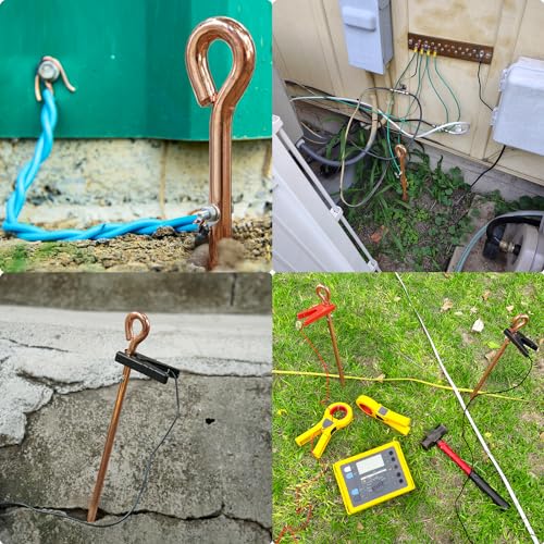Electric Fence Lead Wire Connector with Grounding Rod, 18AWG 3Ft - style: 3FT(Wire+Grounding Rod)